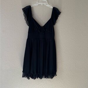 Wild Fable White Ribbed Top & Black dress